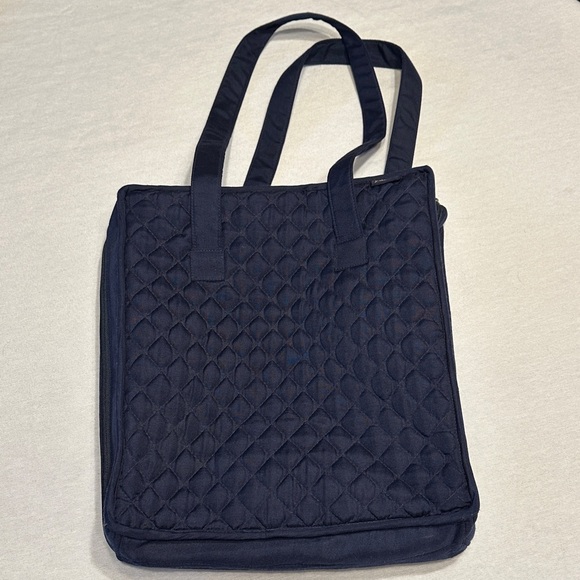 Elegant Quilted Crafting Navy Tote - Picture 1 of 11